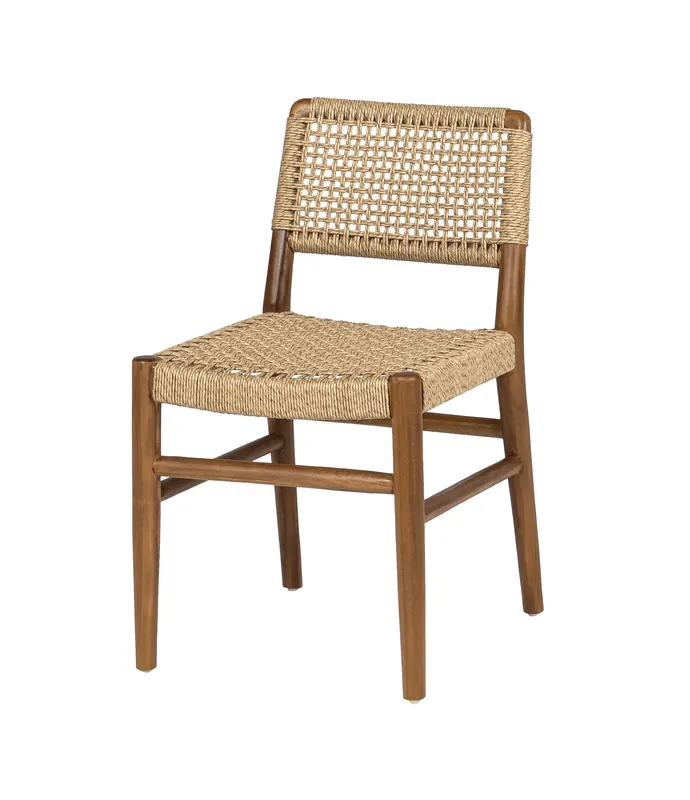 Silla Dean de teca maciza y ratán - PLM Design