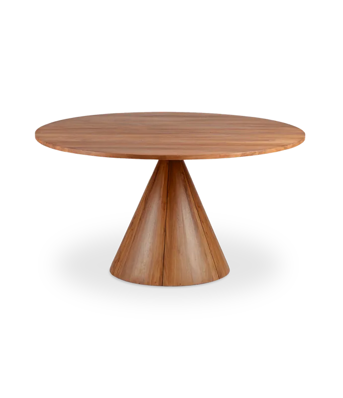 Mesa redonda Conic teca reciclada maciza - PLM Design