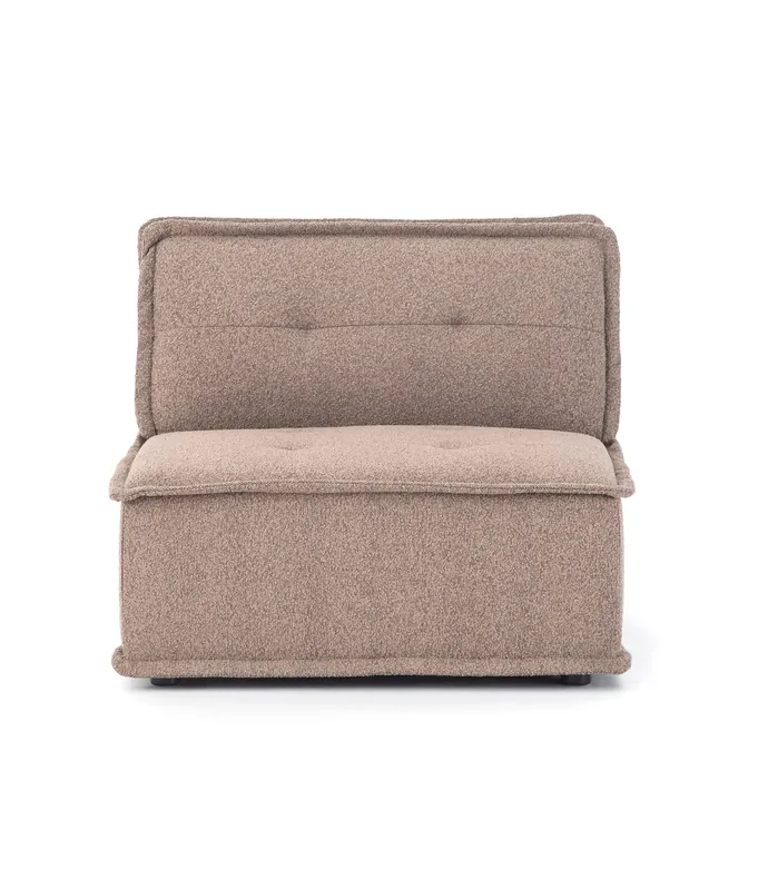 Módulo sin reposabrazos sofá modular Unit tapizado bouclé tierra - PLM Design