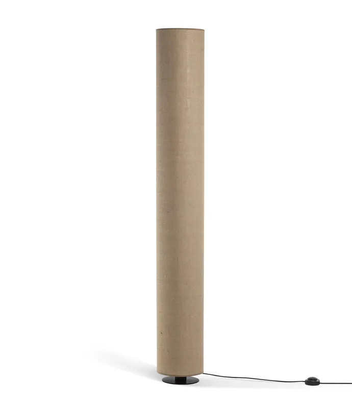 Lámpara de pie Tub pantalla de arpillera saco, beige o lona natural - PLM Design