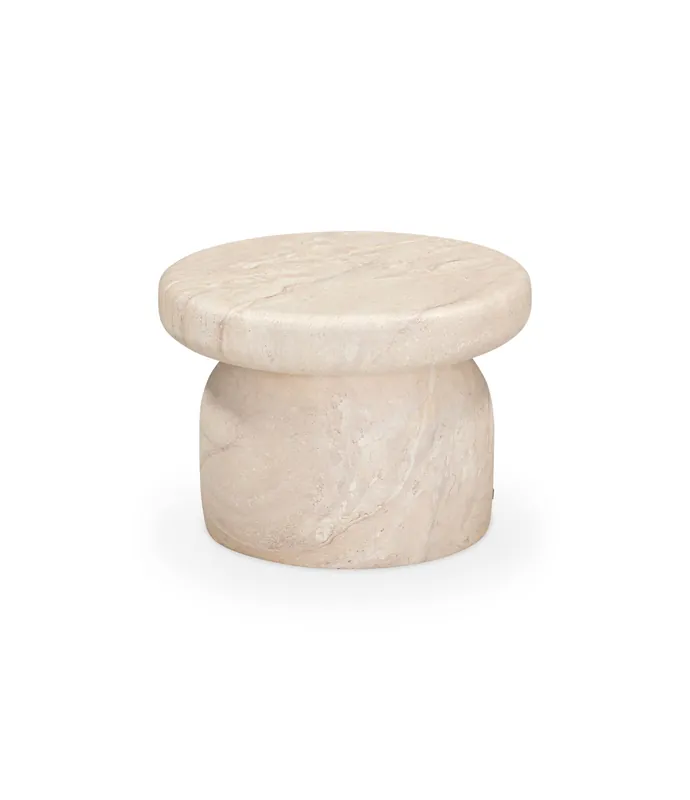 Mesa auxiliar de microcemento Guava Ø50 x 36 cm Mármol - PLM Design