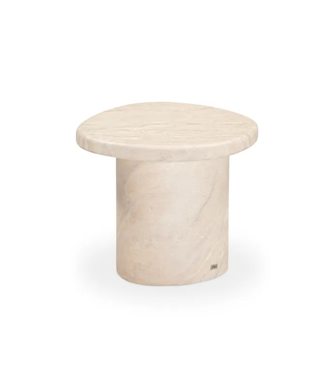 Mesa de centro/auxiliar de microcemento Mango Ø54 x 47 cm Mármol - PLM Design