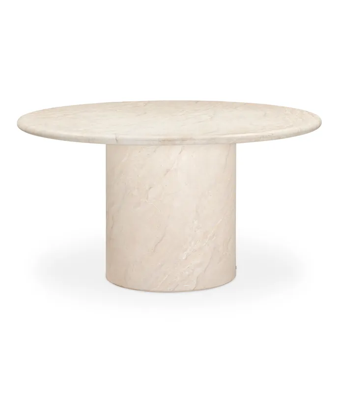 Mesa redonda de microcemento Brisa Ø140 x 76 cm Mármol - PLM Design