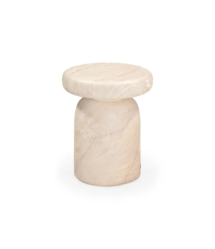 Mesa auxiliar de microcemento Guava Ø38 x 47 cm Mármol - PLM Design