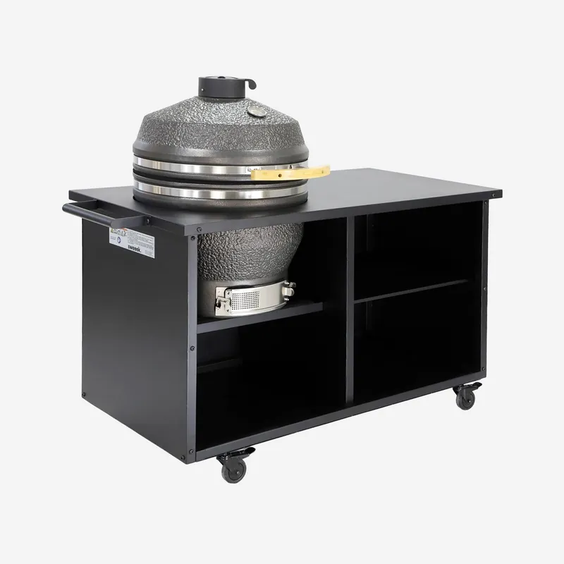 Barbacoa kamado de carbón, ahumador con mesa auxiliar y funda - Barbacoas