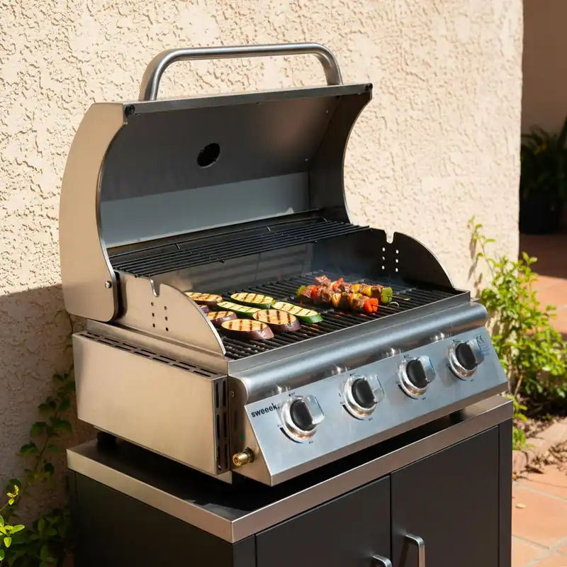 Parrilla de gas empotrable de 4 quemadores - Barbacoas