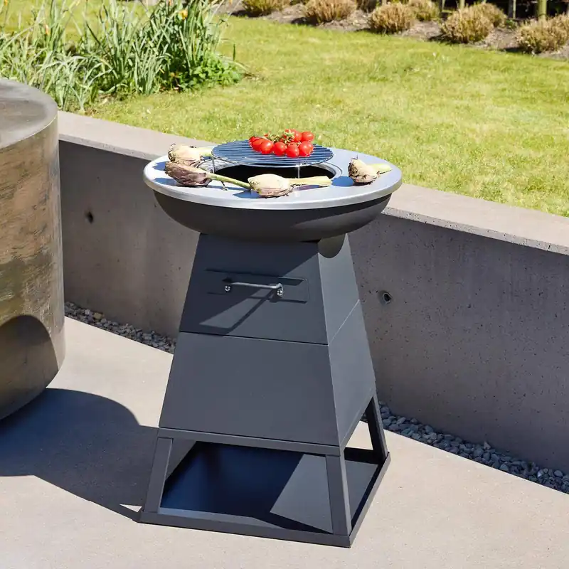 Brasero barbacoa con espacio de almacenamiento, Ø59cm - Barbacoas