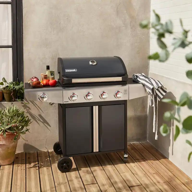 Barbacoa de gas de 5 quemadores con 1 quemador lateral - Barbacoas