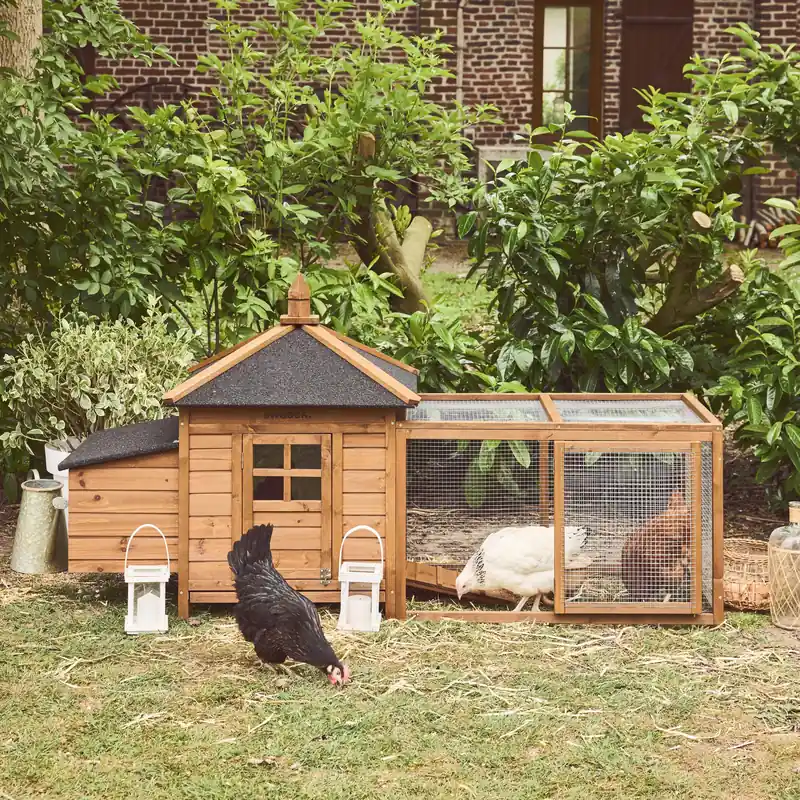 Gallinero de madera con corral para 2 gallinas - Gallineros y conejeras