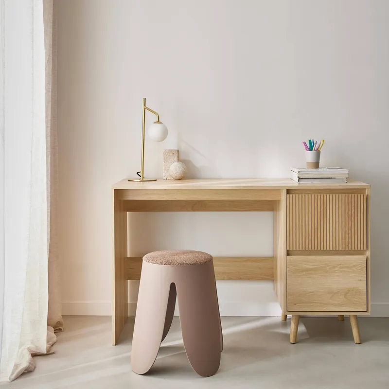 Escritorio escandinavo decoración madera 2 cajones - Escritorios