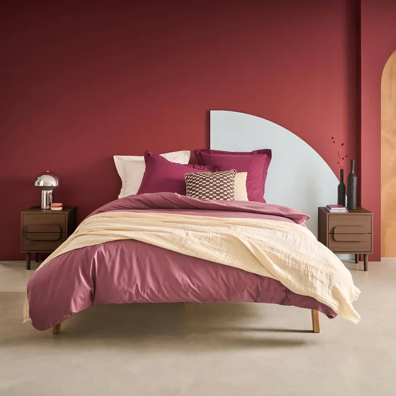 Mesita de noche vintage efecto madera con 2 cajones, set de 2 - Mesitas de noche
