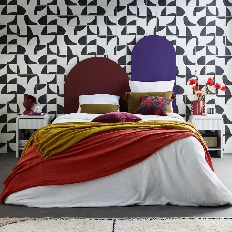 Mesita de noche efecto madera acanalada, set de 2 - Mesitas de noche