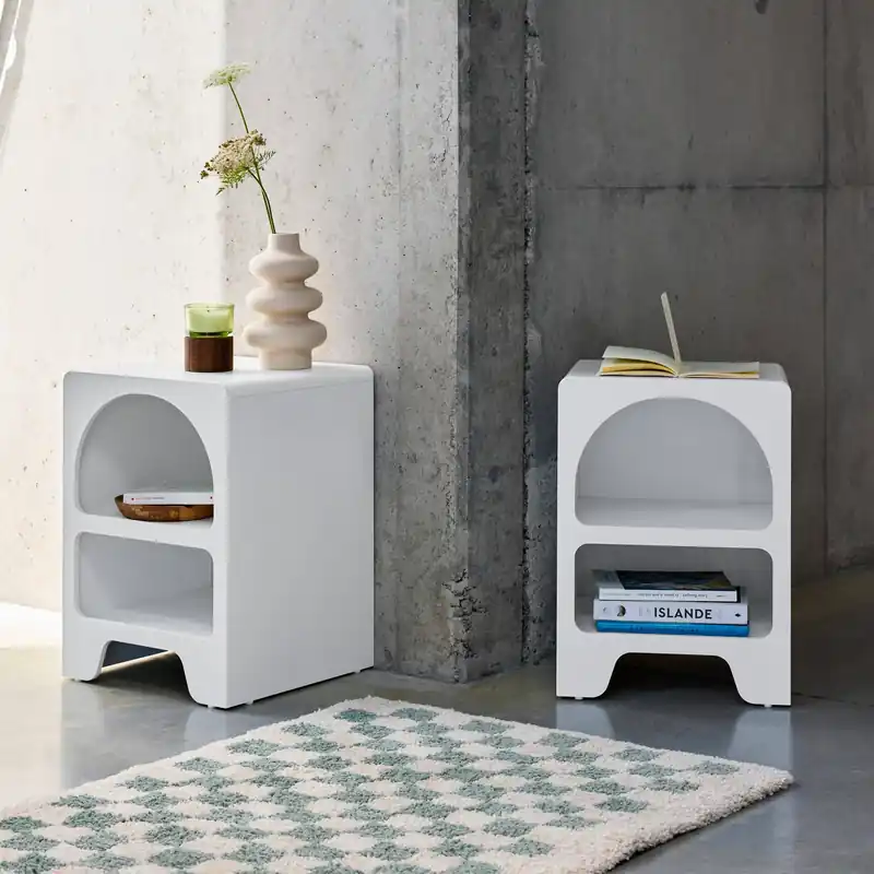 Mesita de noche efecto madera, set de 2 - Mesitas de noche