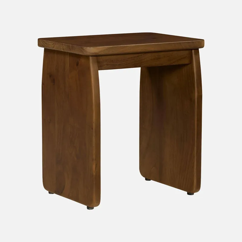 Mesita de noche, mesa auxiliar exótica de madera de acacia - Mesitas de noche