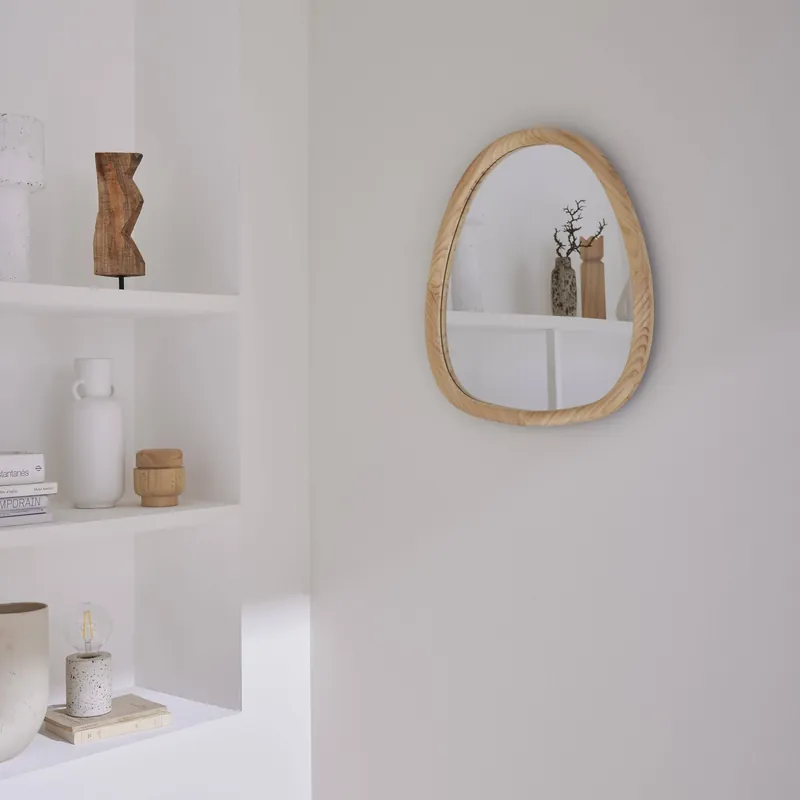 Espejo de madera de abeto decorativo de pared, 55cm - Espejos