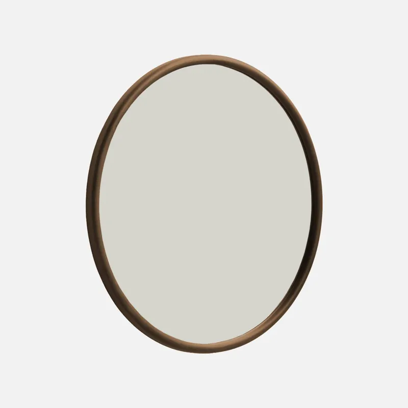 Espejo redondo de madera de caucho, Ø60cm - Espejos