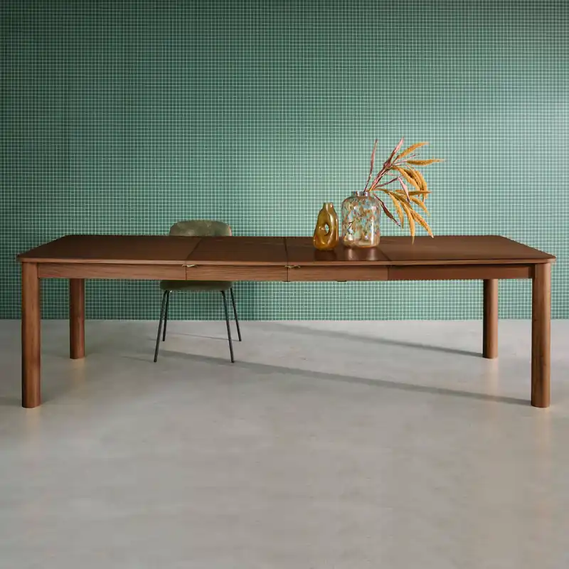 Mesa de comedor rectangular de madera extendible, 6 a 10 plazas - Mesas de comedor