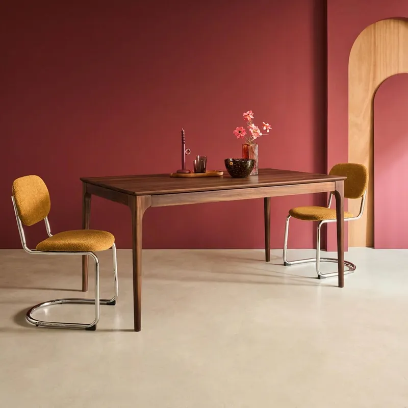 Mesa de comedor rectangular extensible de madera, 6-8 plazas