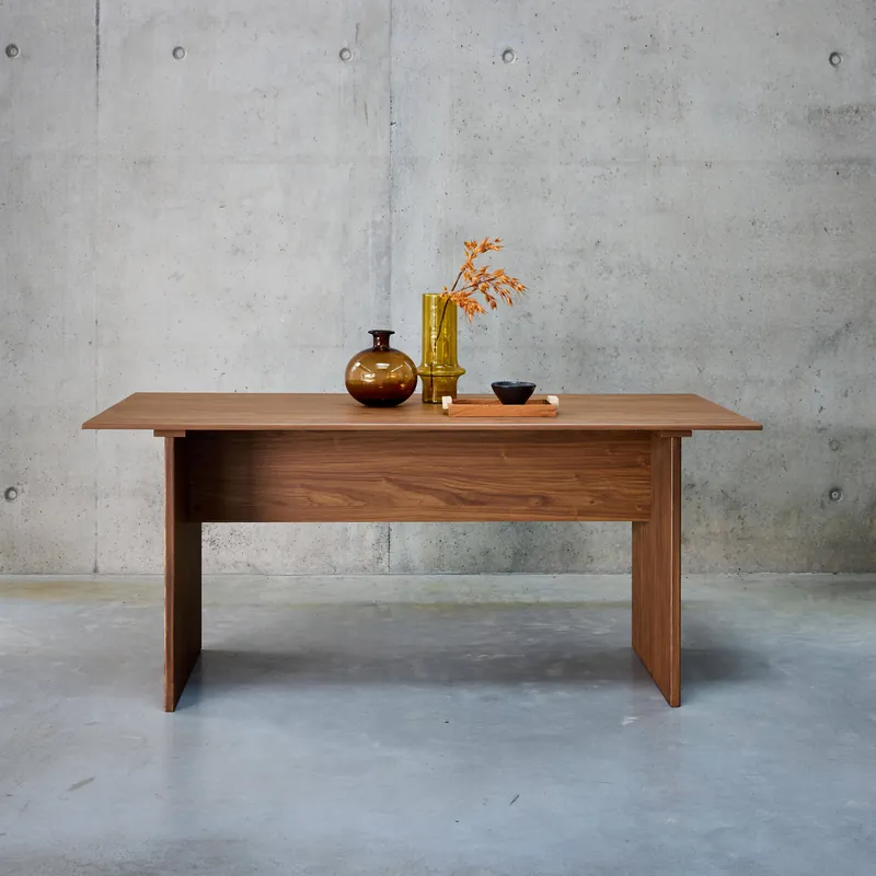 Mesa de comedor rectangular con efecto madera de 4-6 plazas, 170cm