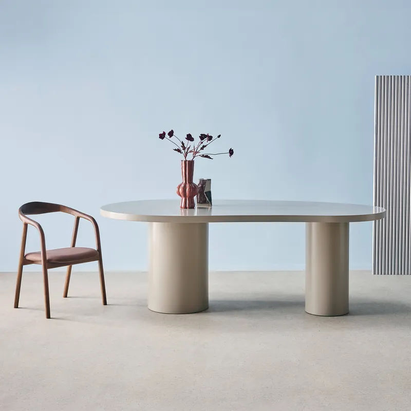 Mesa de comedor orgánica estructura de madera de hevea de 8 plazas, 210cm - Mesas de comedor
