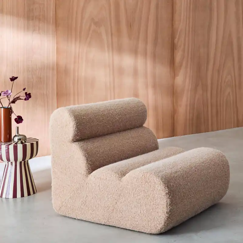 Módulo para sofá modular con tela efecto alpaca - Sillones