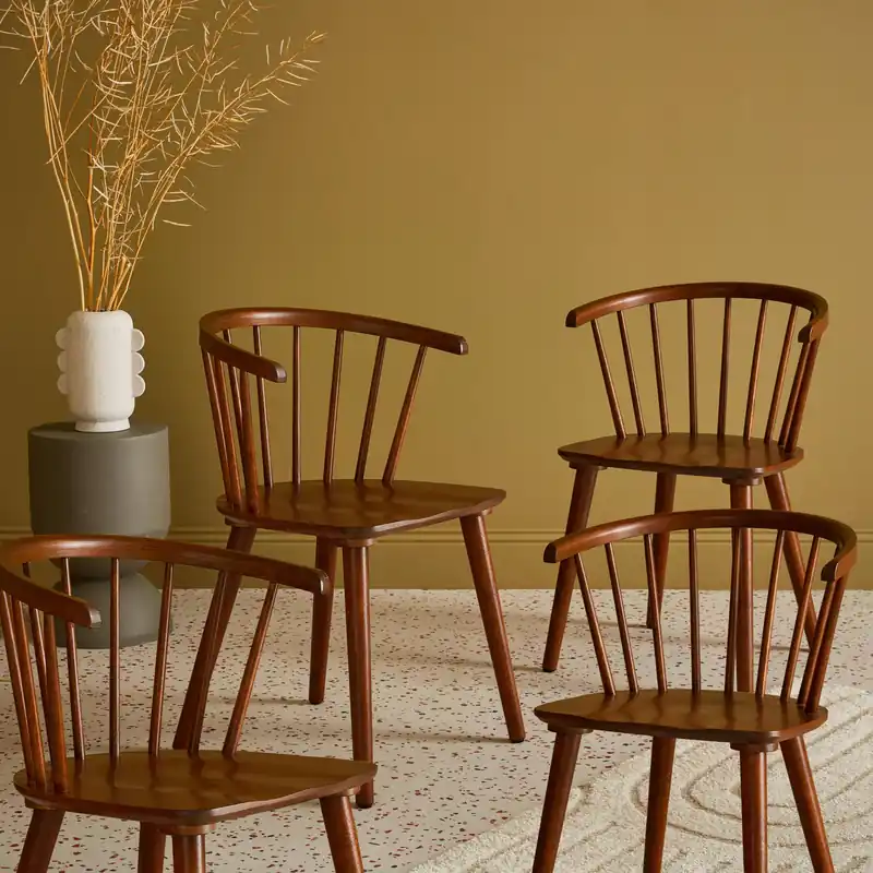 Silla de bar de madera, set de 4 - Sillas de comedor