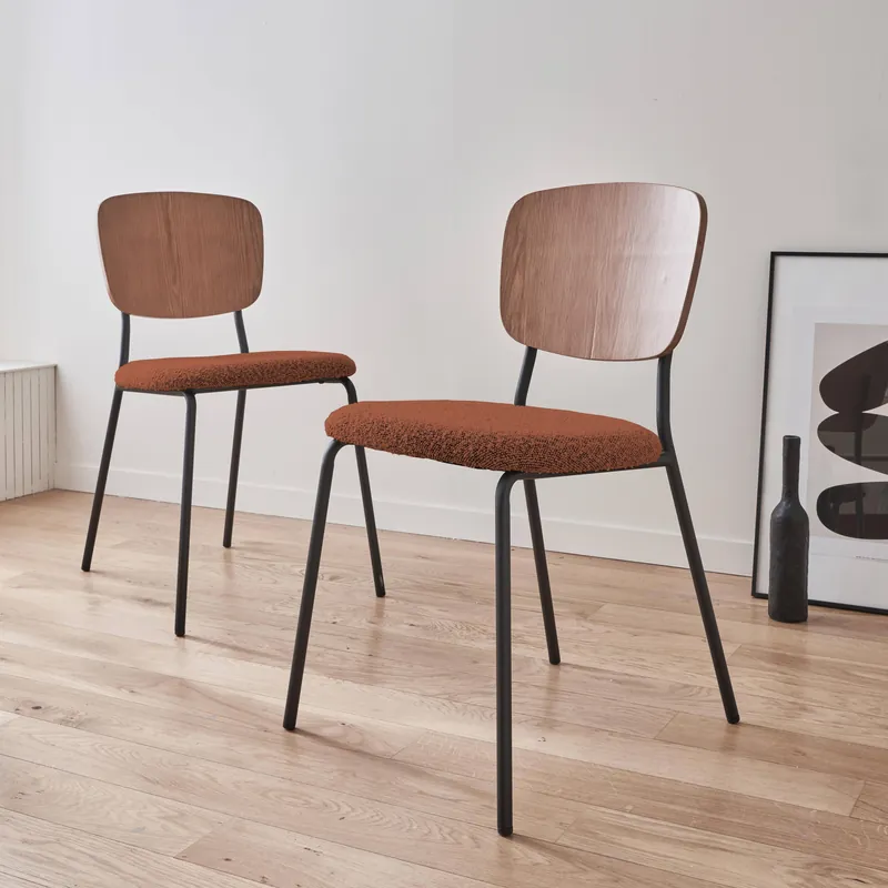 Sillas loop texturizada, set de 2 - Sillas de comedor