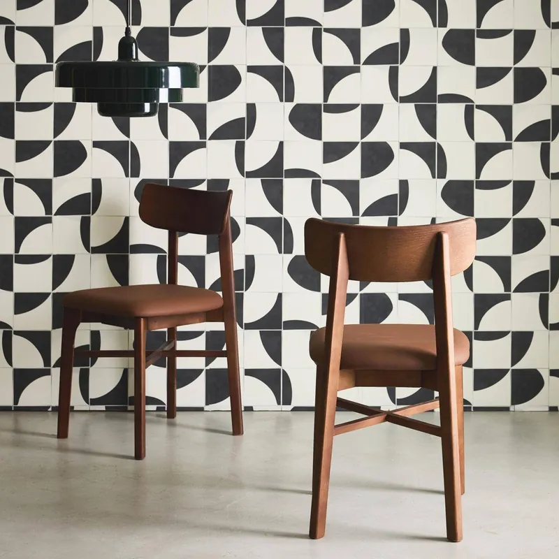 Sillas de madera de hevea y polipiel, set de 2 - Sillas de comedor