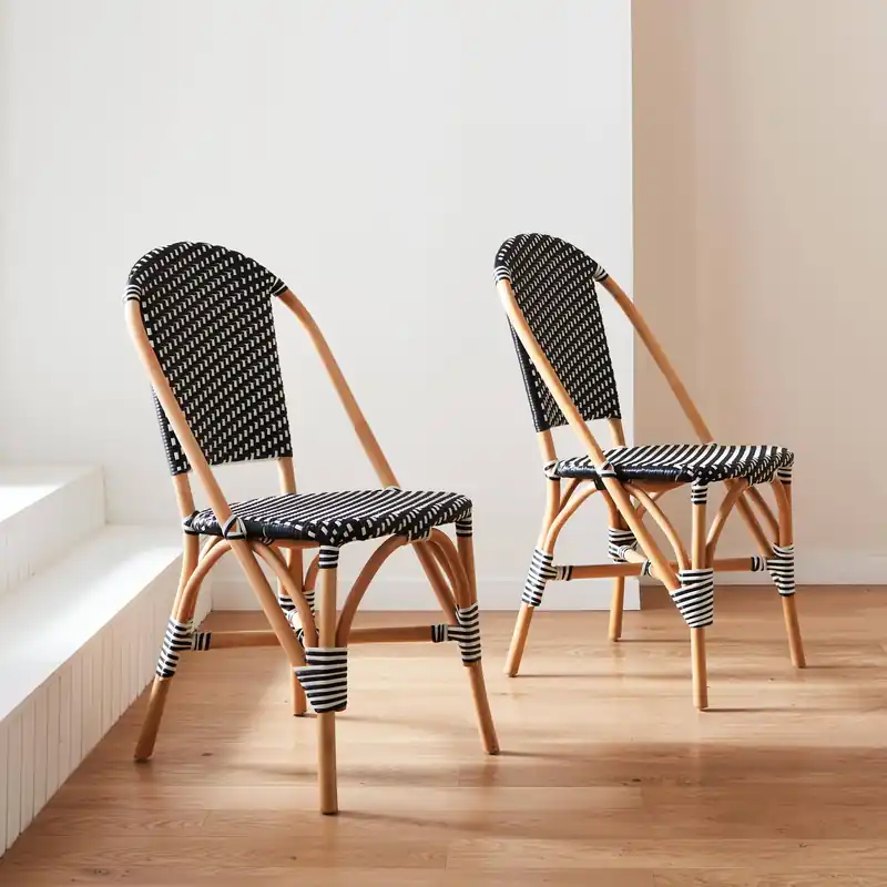 Silla bistró de ratán y polirratán, set de 2 - Sillas de comedor