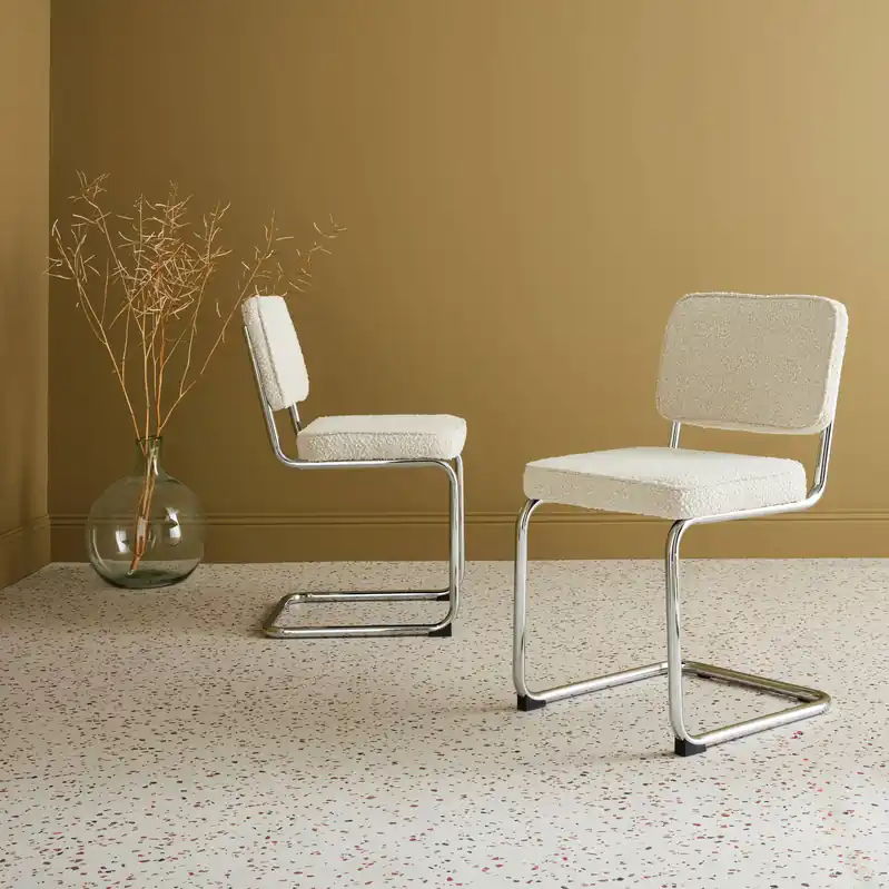 Silla cantilever con rizos texturizados, set de 2 - Sillas de comedor