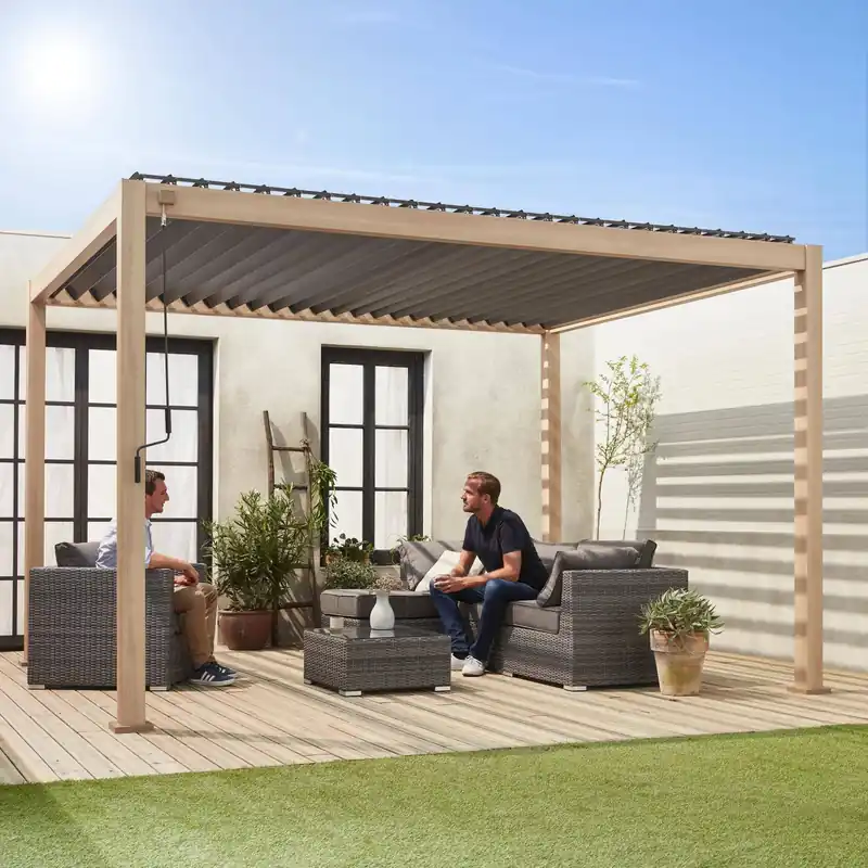 Pérgola bioclimática 3x4m de aluminio con lamas orientables - Pérgolas bioclimáticas