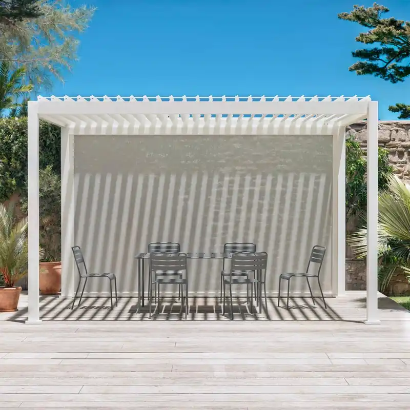 Pérgola bioclimática 3x4m + toldo vertical de 4m - Pérgolas bioclimáticas