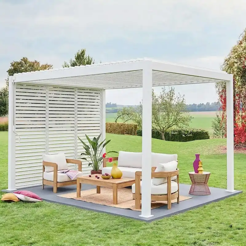 Pérgola bioclimática 3x4m de aluminio + 3 persianas de 1m - Pérgolas bioclimáticas