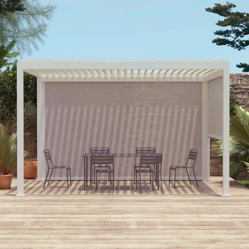 Pérgola bioclimática 3x4m + 2 toldos verticales de 3m y 4m - Pérgolas bioclimáticas