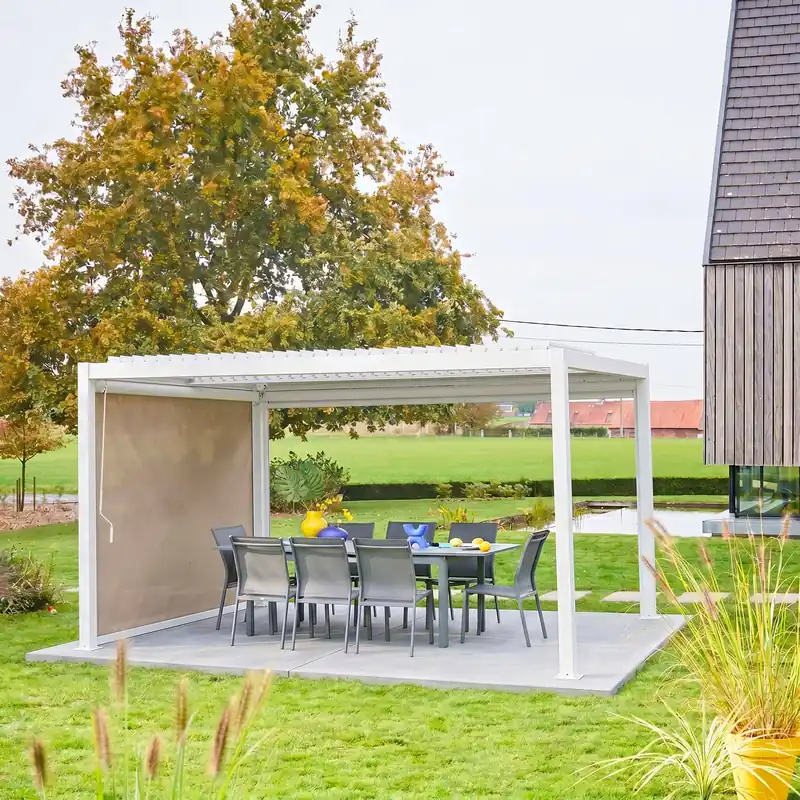 Pérgola bioclimática de aluminio y acero 3x4m + toldo de 3m - Pérgolas bioclimáticas