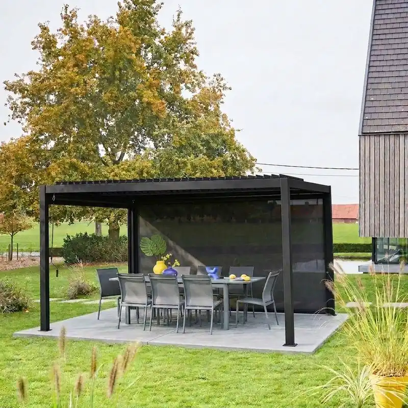 Pérgola bioclimática de aluminio y acero 3x4m + toldo 4m - Pérgolas bioclimáticas