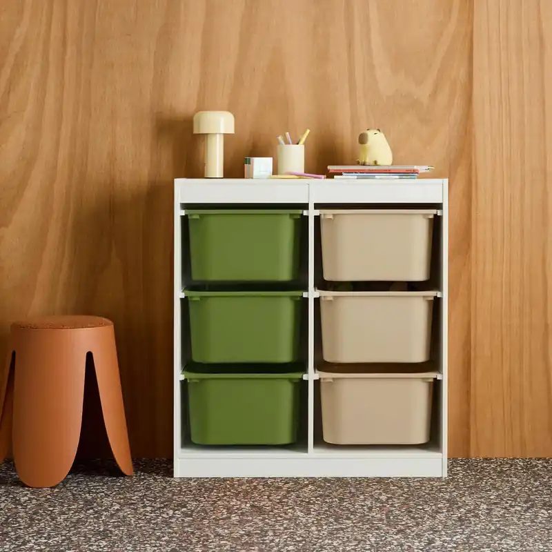 Mueble de almacenamiento infantil, 6 cajas coloridas - Almacenamientos para cuartos infantiles