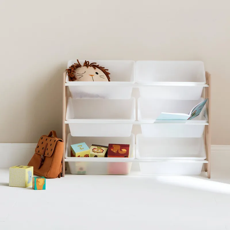 Almacenamiento infantil para juguetes, 6 compartimentos - Almacenamientos para cuartos infantiles
