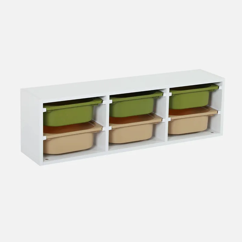 Mueble de almacenamiento infantil horizontal, 6 cajas coloridas - Almacenamientos para cuartos infantiles