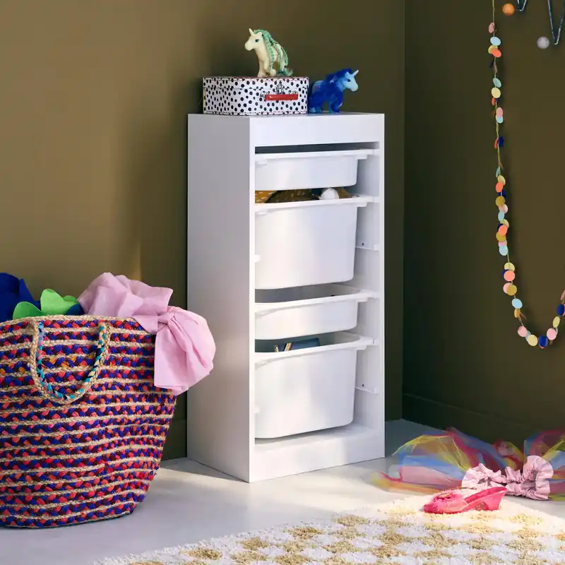 Mueble para niños con 4 cubos de almacenaje - Almacenamientos para cuartos infantiles