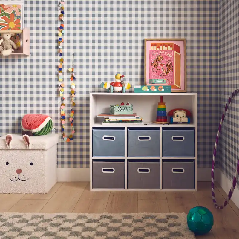 Mueble infantil con 6 cestas de terciopelo - Almacenamientos para cuartos infantiles