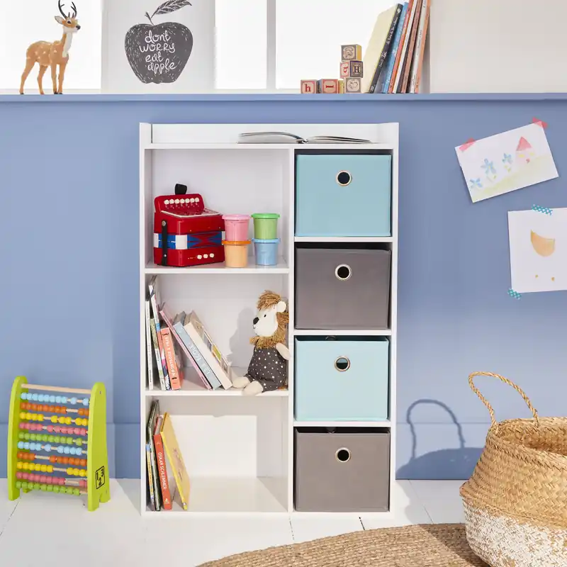 Mueble de almacenamiento para niños 4 cestas - Almacenamientos para cuartos infantiles