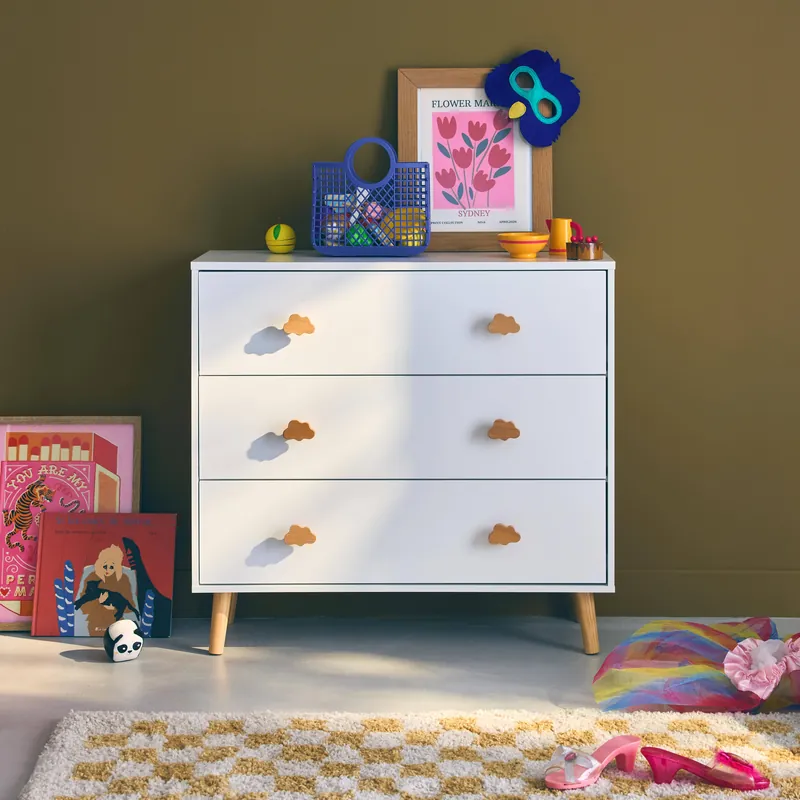 Cómoda infantil, 3 cajones - Almacenamientos para cuartos infantiles