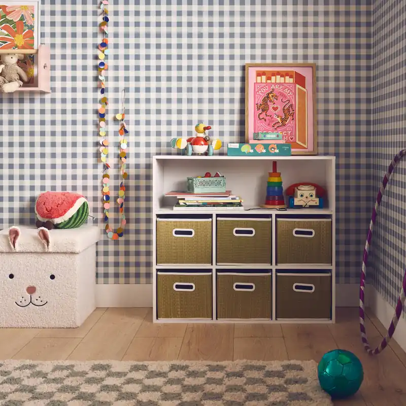 Mueble infantil con 6 cestas de fibra vegetal - Almacenamientos para cuartos infantiles