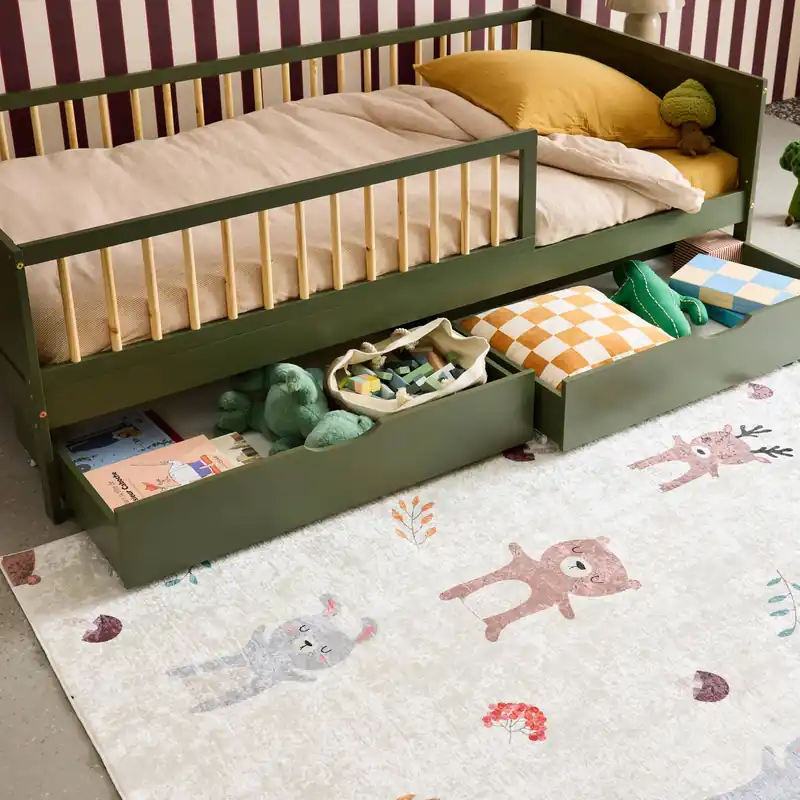 Cajón cama infantil madera de pino, set de 2 - Almacenamientos para cuartos infantiles