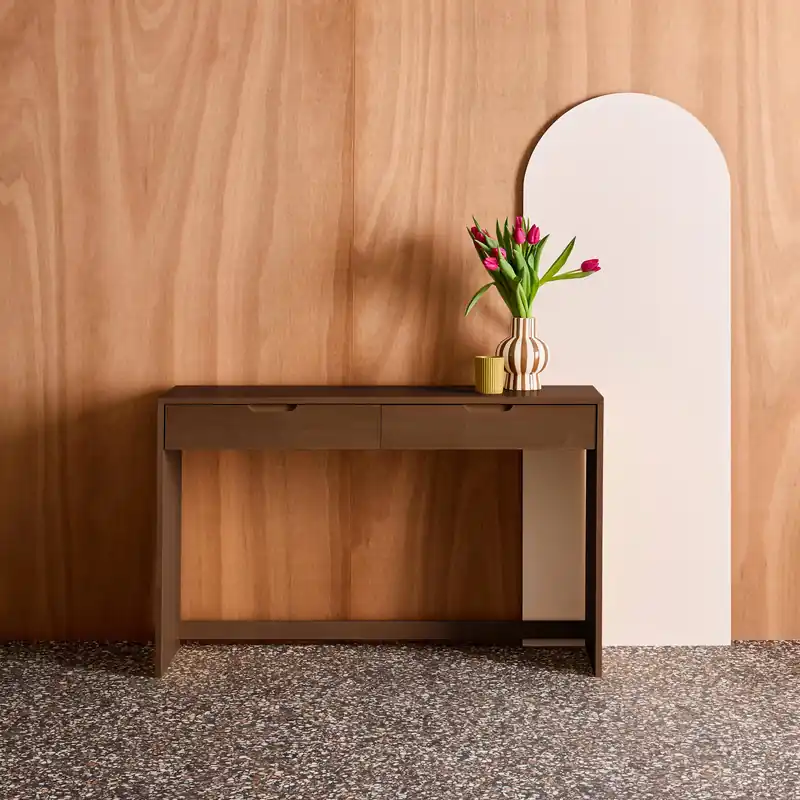 Consola de madera con 2 cajones, 120cm - Consolas y muebles de recibidor