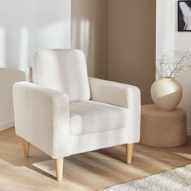 Sillón estilo escandinavo de borreguito - Sillones