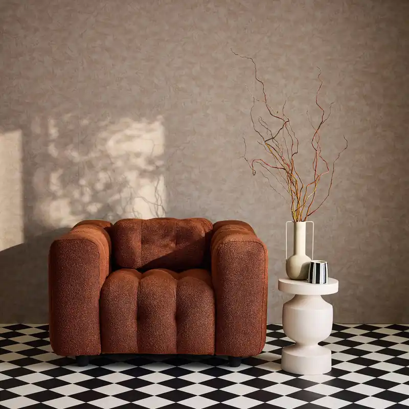 Sillón tapizado en tejido borreguito - Sillones