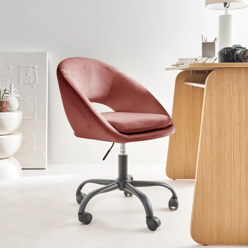 Silla de oficina de terciopelo con ruedas - Sillas de Oficina