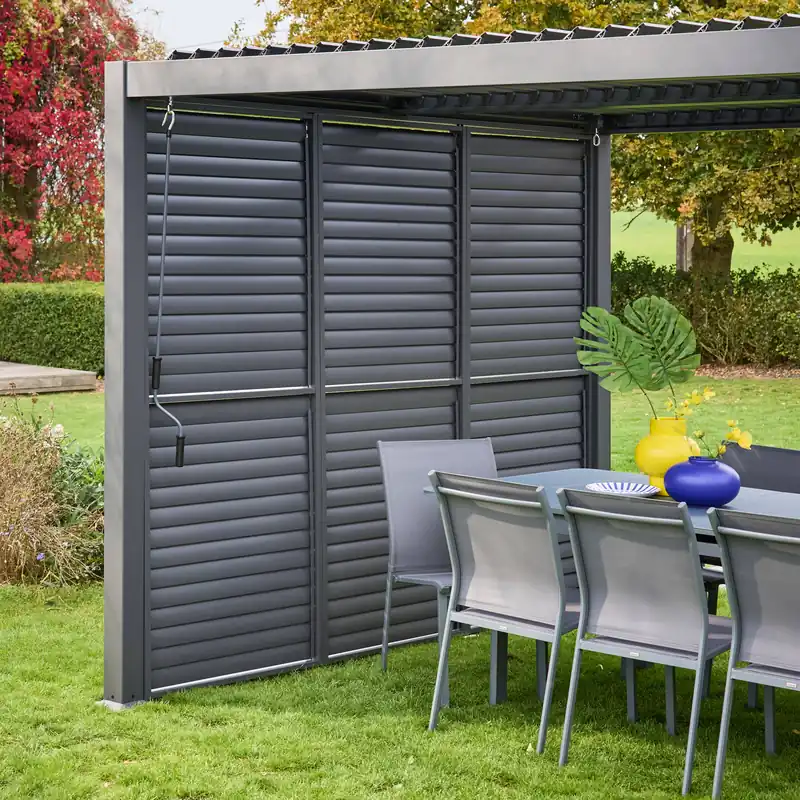 Persiana con lamas orientables para pérgola bioclimática de aluminio, 1m - Accesorios para pérgola bioclimática